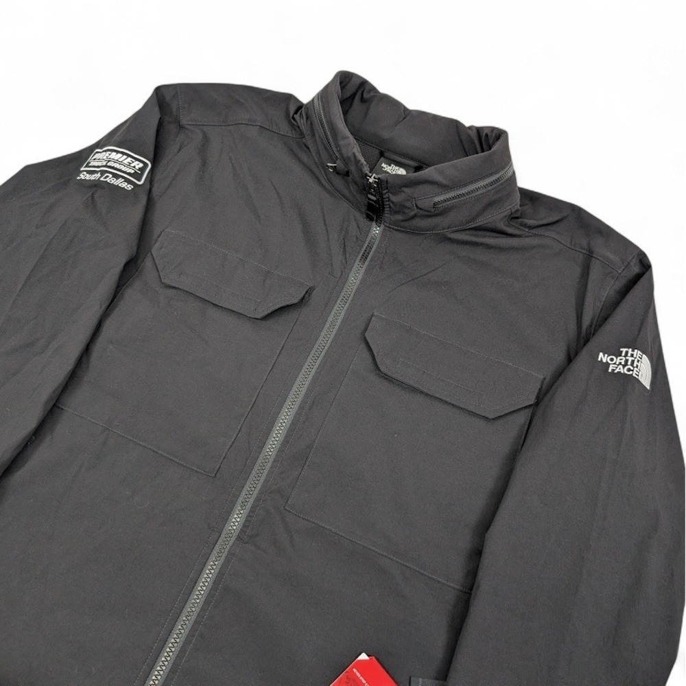 The North Face Mens Packable Travel Jacket Mens‎ XL Black Logo Hidden Hood Gorp
